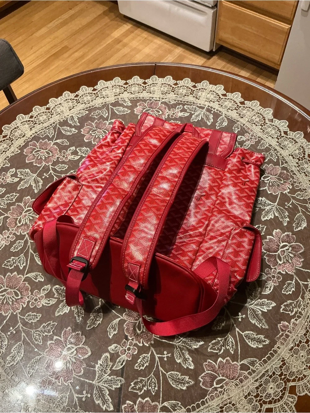 Goyard Red Leather Backpack